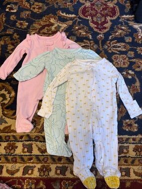 Carter's Pink, Mint, and White Sleepers - 3-Pack